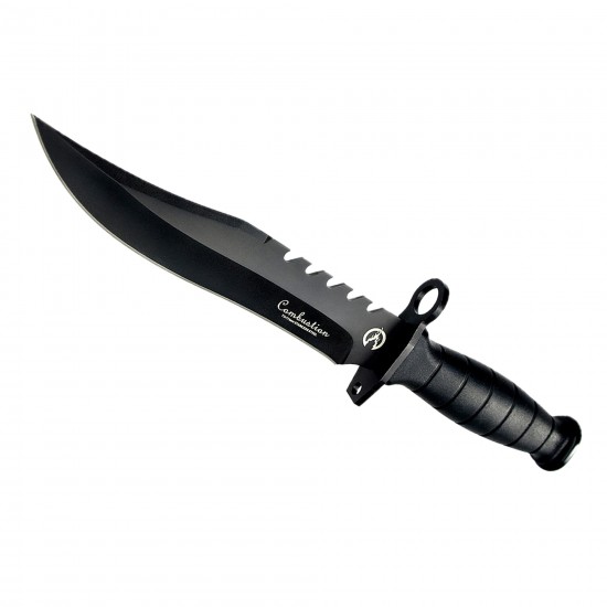 Fixed Blade Knife with Nylon Sheath in Non-Slip Handle and Black High Carbon Stainless Steel Blade for Outdoor Camping, Hunting, Survival, Tactical, and EDC