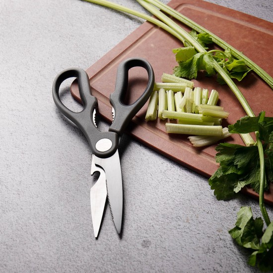 Kitchen Scissors Multipurpose Multifunction Shear with Serrated Blade for Herbs, Chicken, Poultry, Fish, BBQ, Meat and Vegetables Cutting 