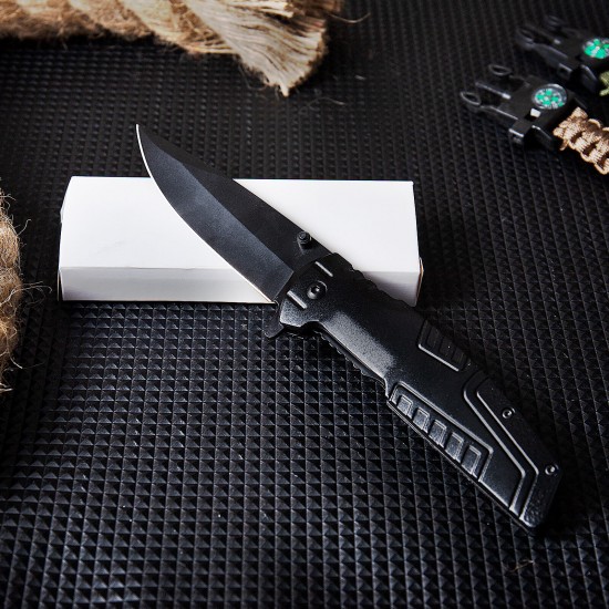 Folding Pocket Knife, Boy Scouts Knife, Aluminum Handle, Black Surface, Stainless Steel Blade, Good for Outdoor, Survival, Camping, Fishing, Hiking, EDC, Activities Mens Gift