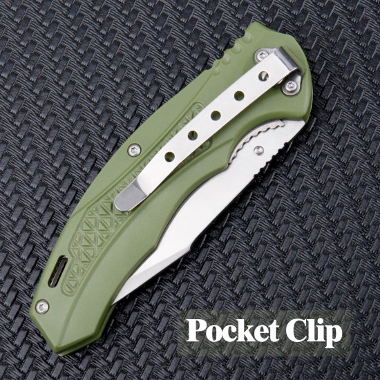 Folding Pocket Knife, Boy Scouts Knife, Plastic Handle, Stainless Steel Blade, Good for Outdoor, Survival, Camping, Fishing, Hiking, EDC, Activities Mens Gift