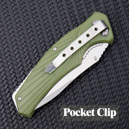 Folding Pocket Knife, Boy Scouts Knife, Plastic Handle, Stainless Steel Blade, Good for Outdoor, Survival, Camping, Fishing, Hiking, EDC, Activities Mens Gift